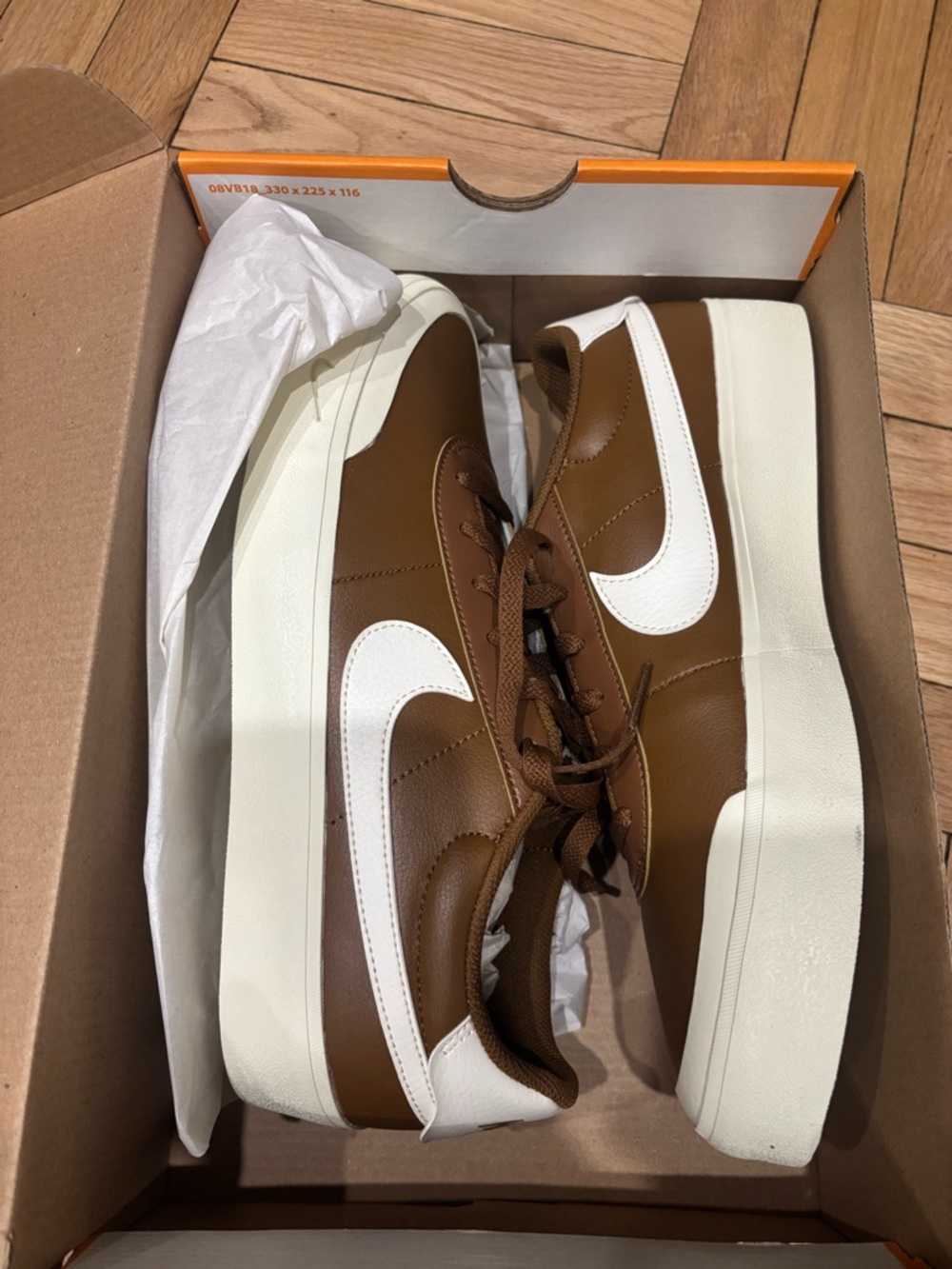 Nike Court Shot LT British Tan Soft Pearl Men's Board Shoes FQ8146-201 Size 10